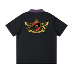 Contrast Collar Raglan Polo Shirt Tee