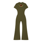 Women’s Tight Flared Leg Quarter-Zip Jumpsuit