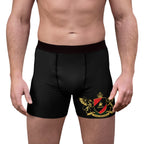Black Heraldic Crest Men’s Stretch Boxer Briefs