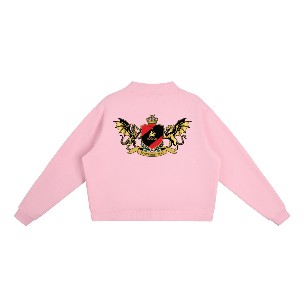 1804  Fleece Mock-Neck Crew Sweatshirt