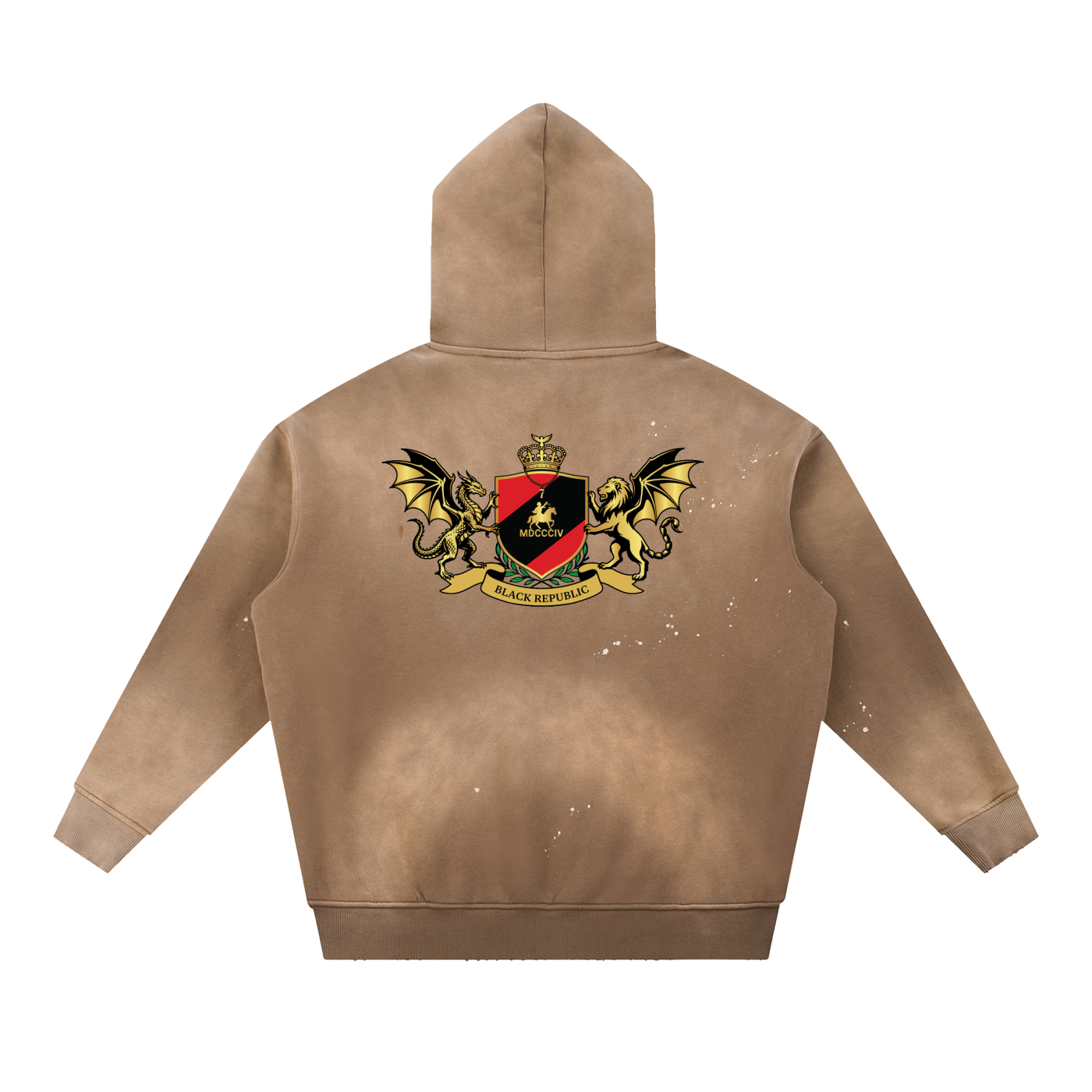 Vintage Washed Frayed Fleece Hoodie