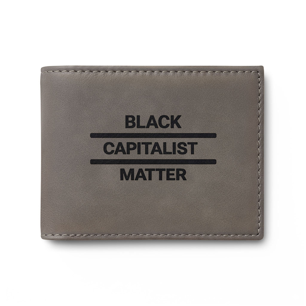 "Black Capitalist Matter" Embossed Leather Card Wallet