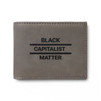 "Black Capitalist Matter" Embossed Leather Card Wallet