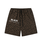 Heavyweight Leopard Drawstring Shorts
