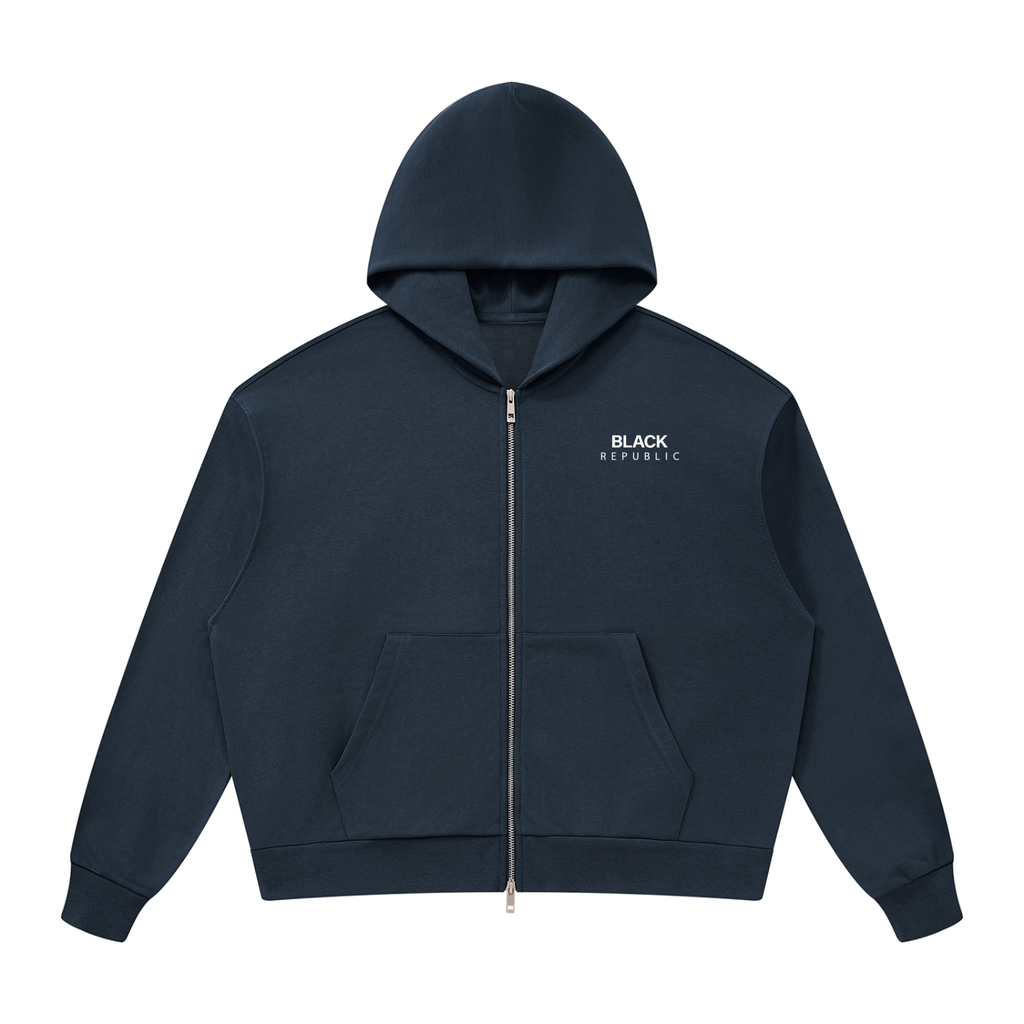 Drop Shoulder Full Zip Hoodie