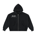 Fleeced Full-Zip Boxy Hoodie