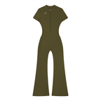 Women’s Tight Flared Leg Quarter-Zip Jumpsuit