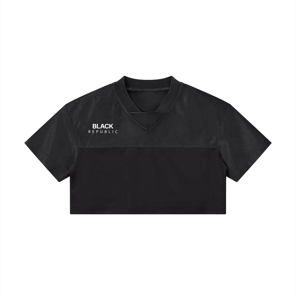 Women’s Cropped Paneled V-Neck Jersey