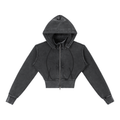 1804 Vintage Washed Cropped Fleece Hoodie