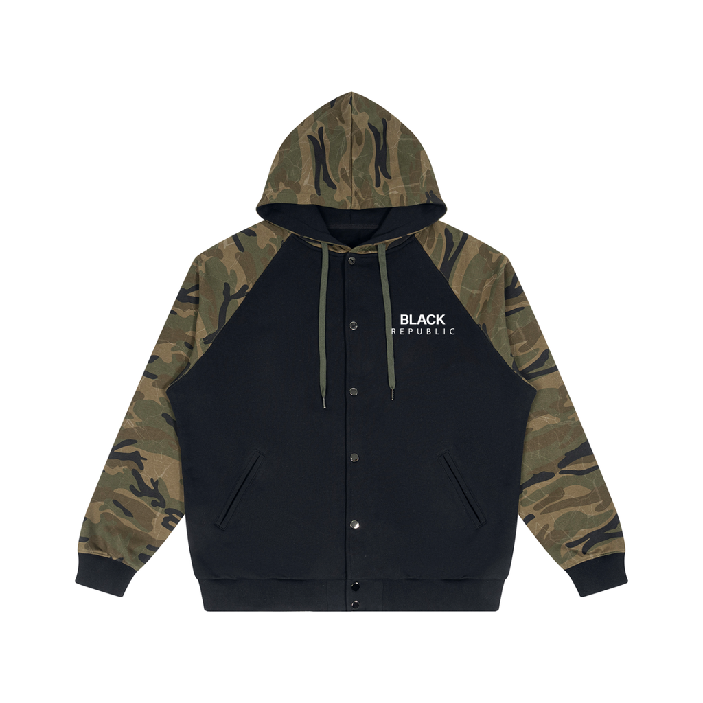 Camo-Splice Raglan Zip Hoodie
