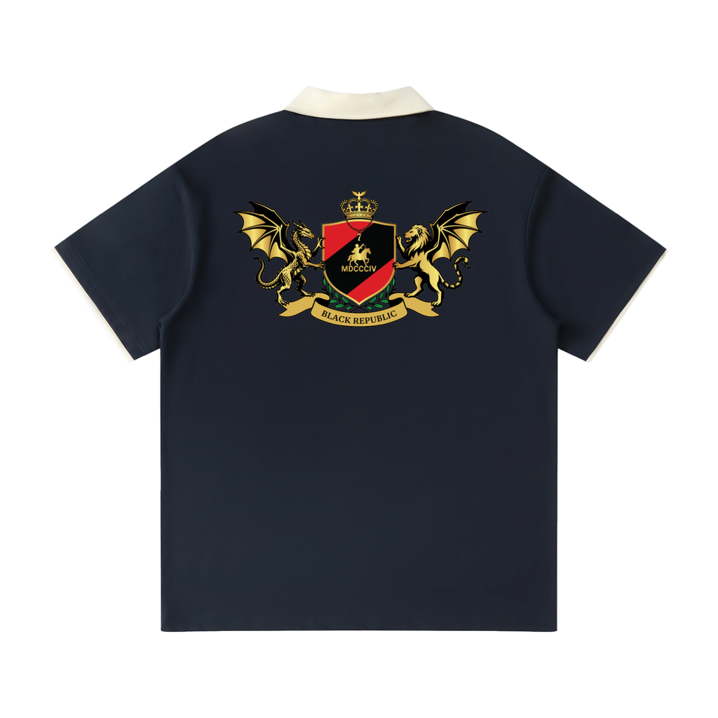 Contrast Collar Raglan Polo Shirt Tee