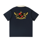 Contrast Collar Raglan Polo Shirt Tee