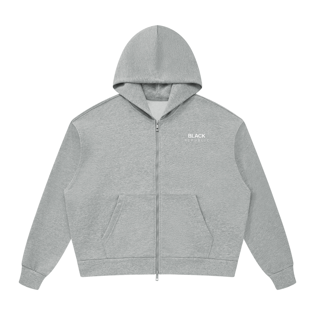Drop Shoulder Full Zip Hoodie