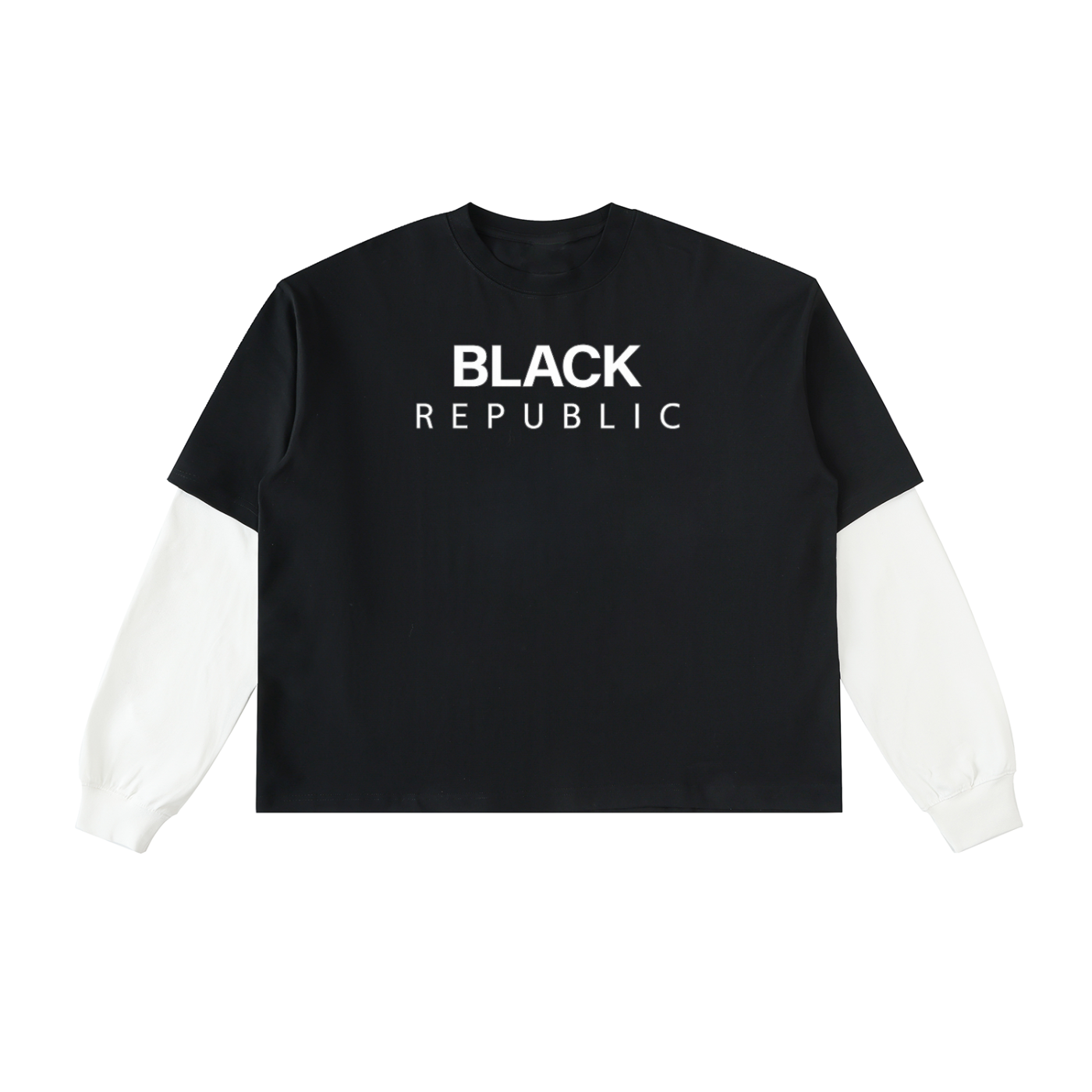 Layered Contrast Sleeve Cotton Tee