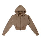 1804 Vintage Washed Cropped Fleece Hoodie