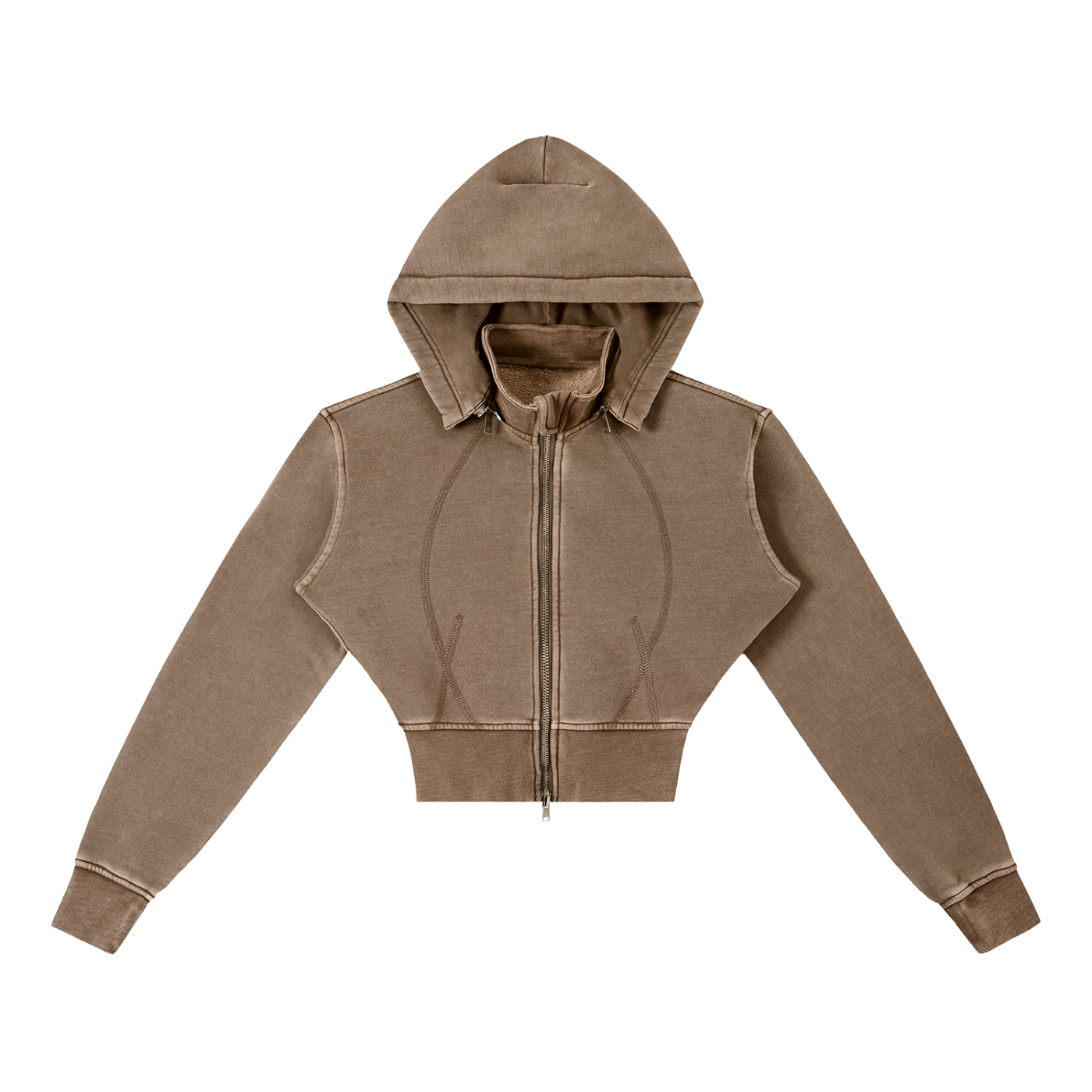 1804 Vintage Washed Cropped Fleece Hoodie