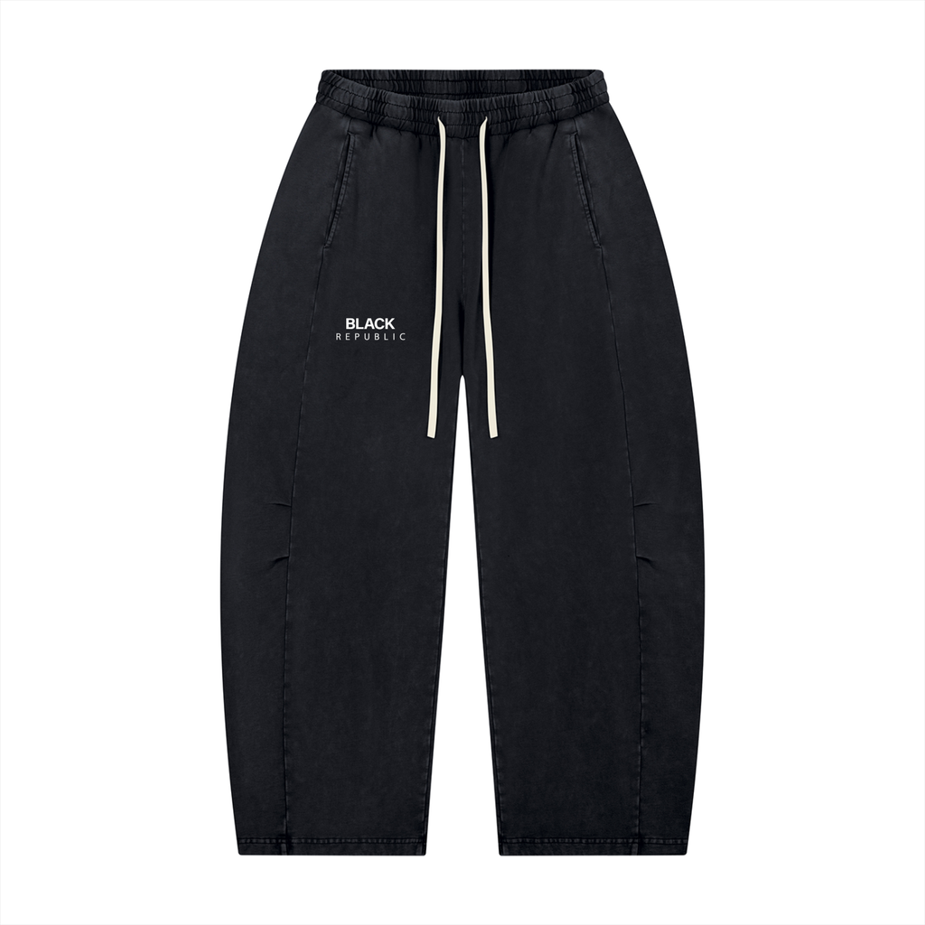 Mineral Wash Barrel Leg Pants