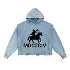 1804 Vintage Washed Frayed-Hem Hoodie