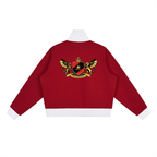 1804 Stripe Fleece Cropped Track Jacket