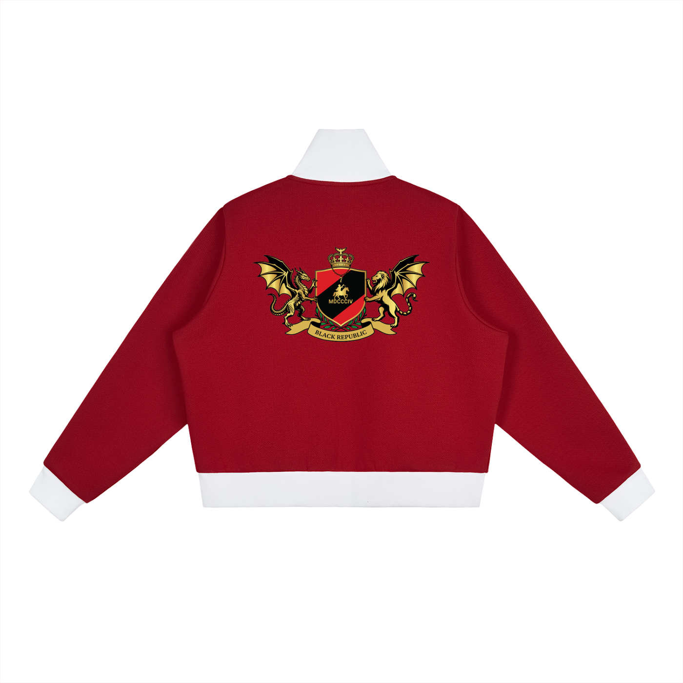 1804 Stripe Fleece Cropped Track Jacket