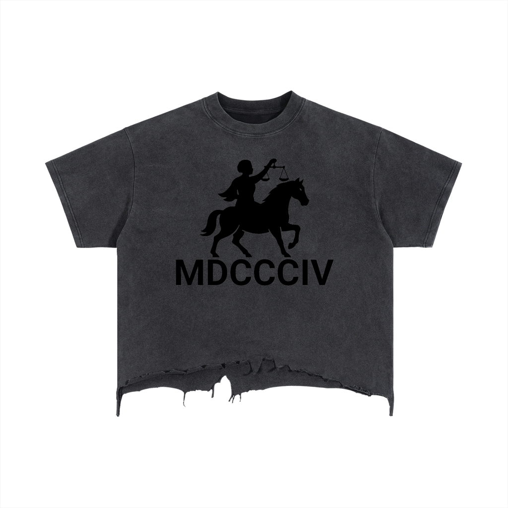 1804 Vintage Wash Boxy Distressed Hem Tee