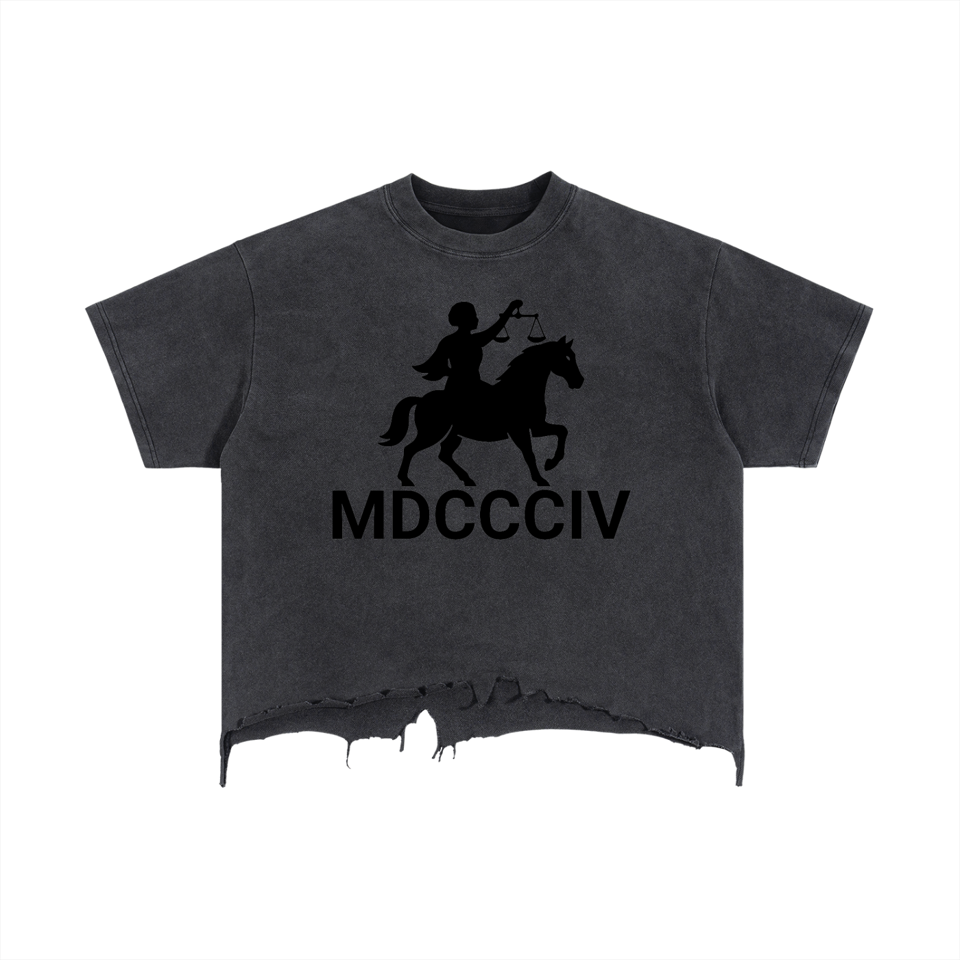 1804 Vintage Wash Boxy Distressed Hem Tee