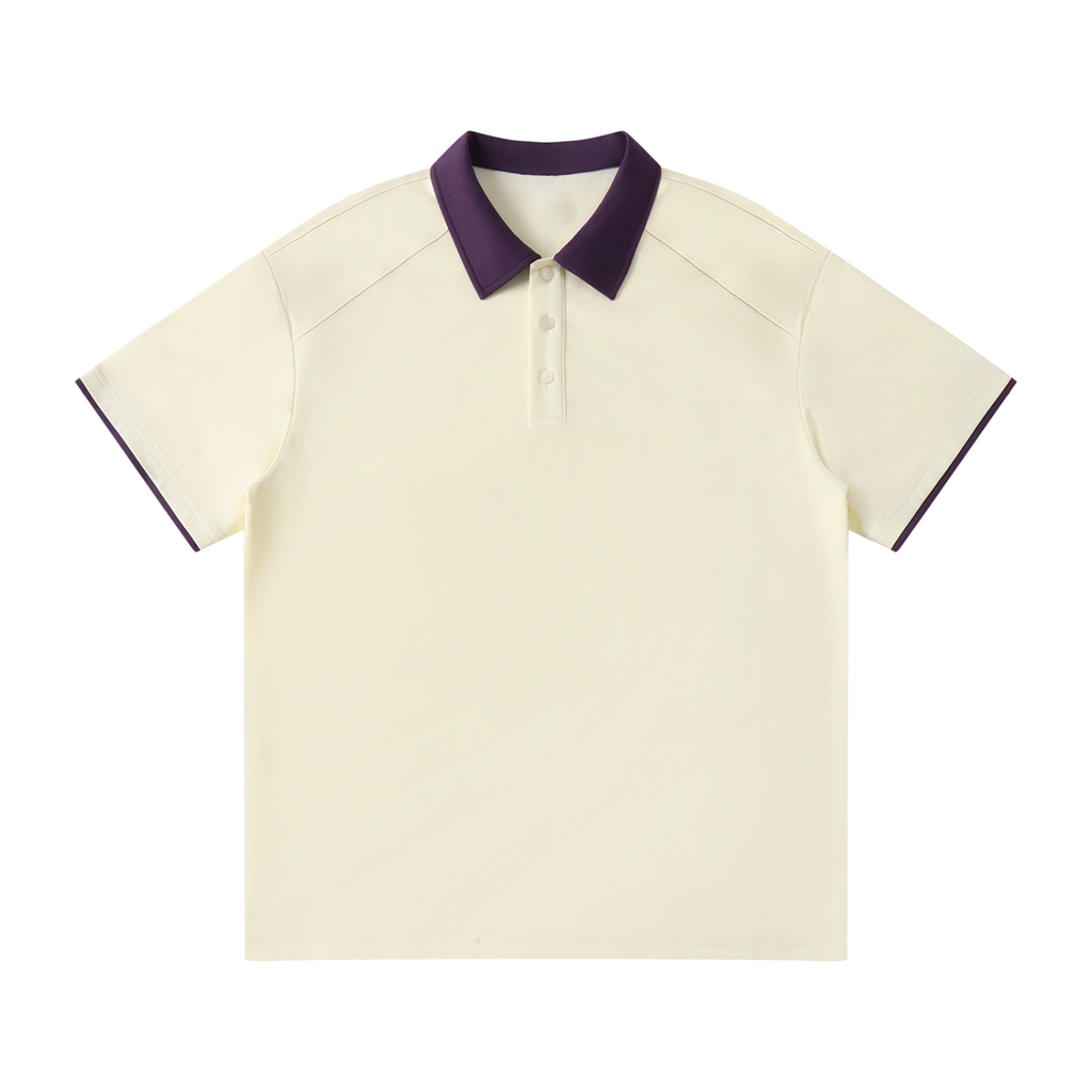 Contrast Collar Raglan Polo Shirt Tee