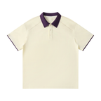 Contrast Collar Raglan Polo Shirt Tee