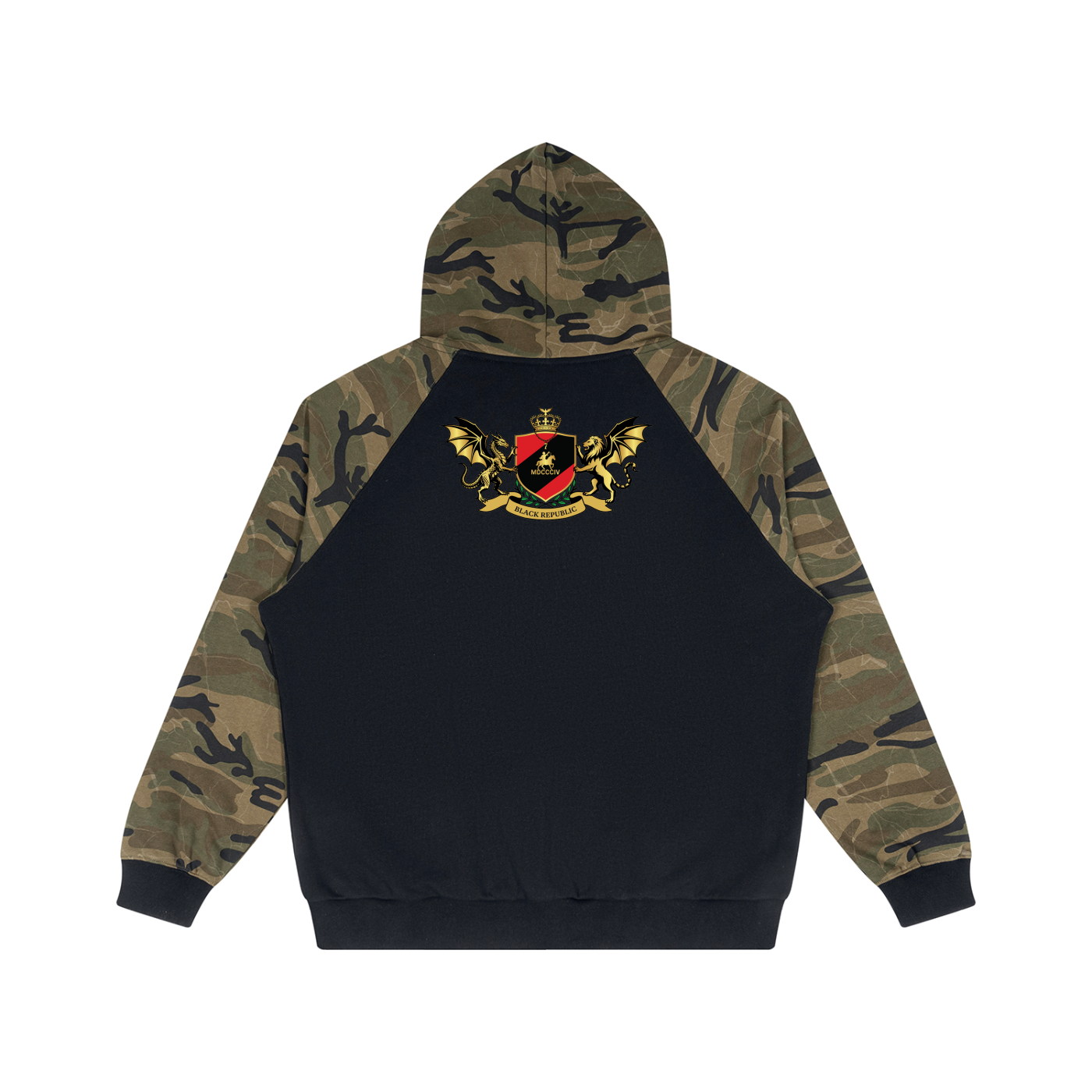 Camo-Splice Raglan Zip Hoodie