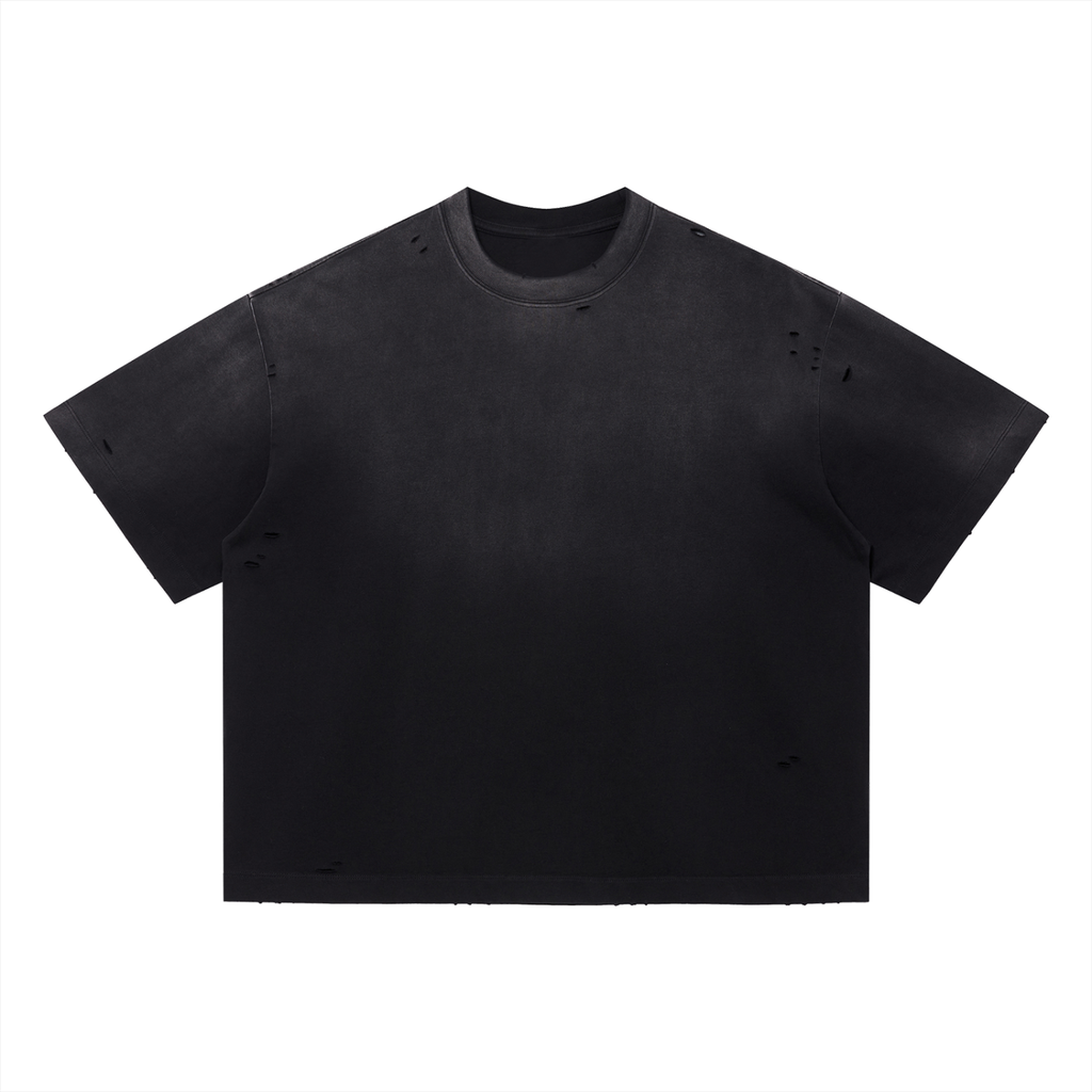Vintage Washed Distressed Boxy Oversized Tee