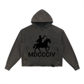 1804 Vintage Washed Frayed-Hem Hoodie