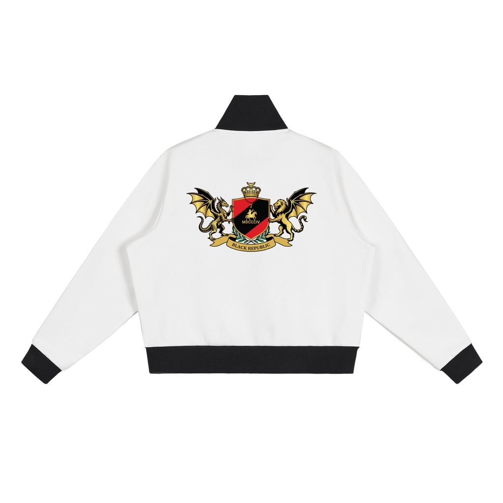 1804 Stripe Fleece Cropped Track Jacket