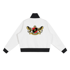 1804 Stripe Fleece Cropped Track Jacket
