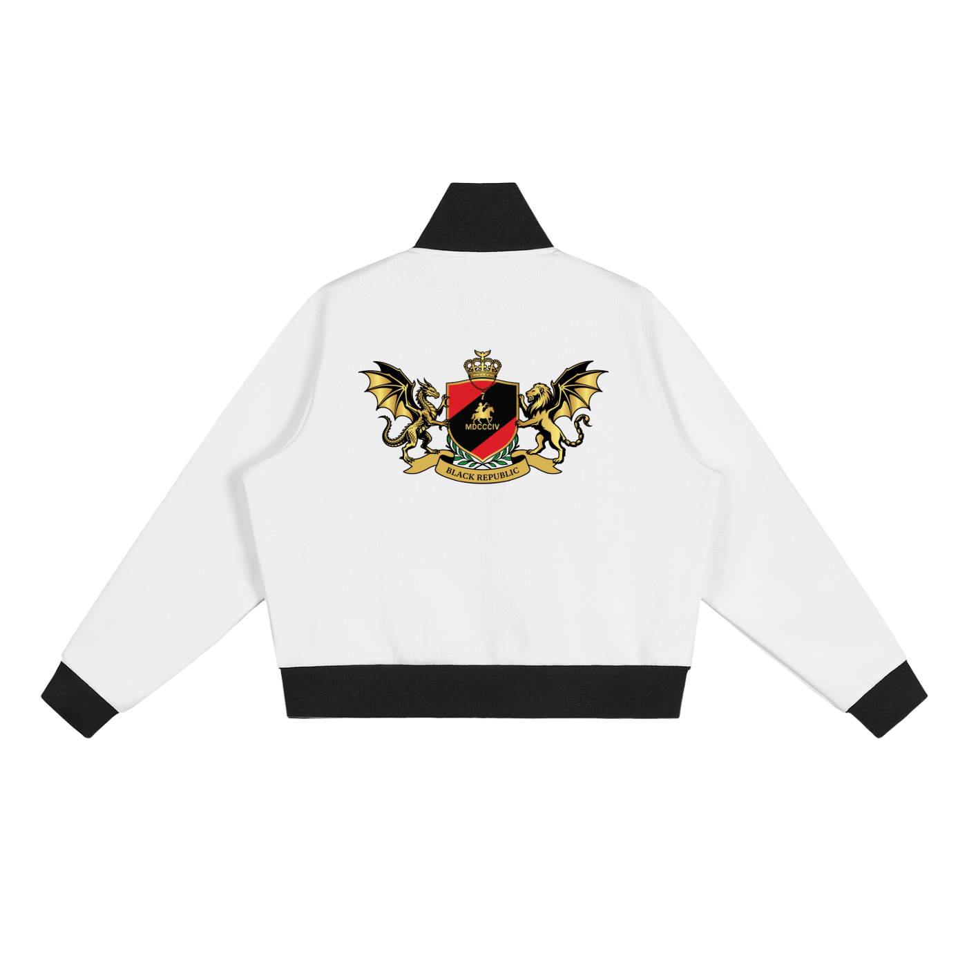 1804 Stripe Fleece Cropped Track Jacket