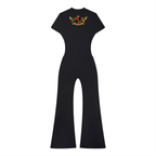 Women’s Tight Flared Leg Quarter-Zip Jumpsuit