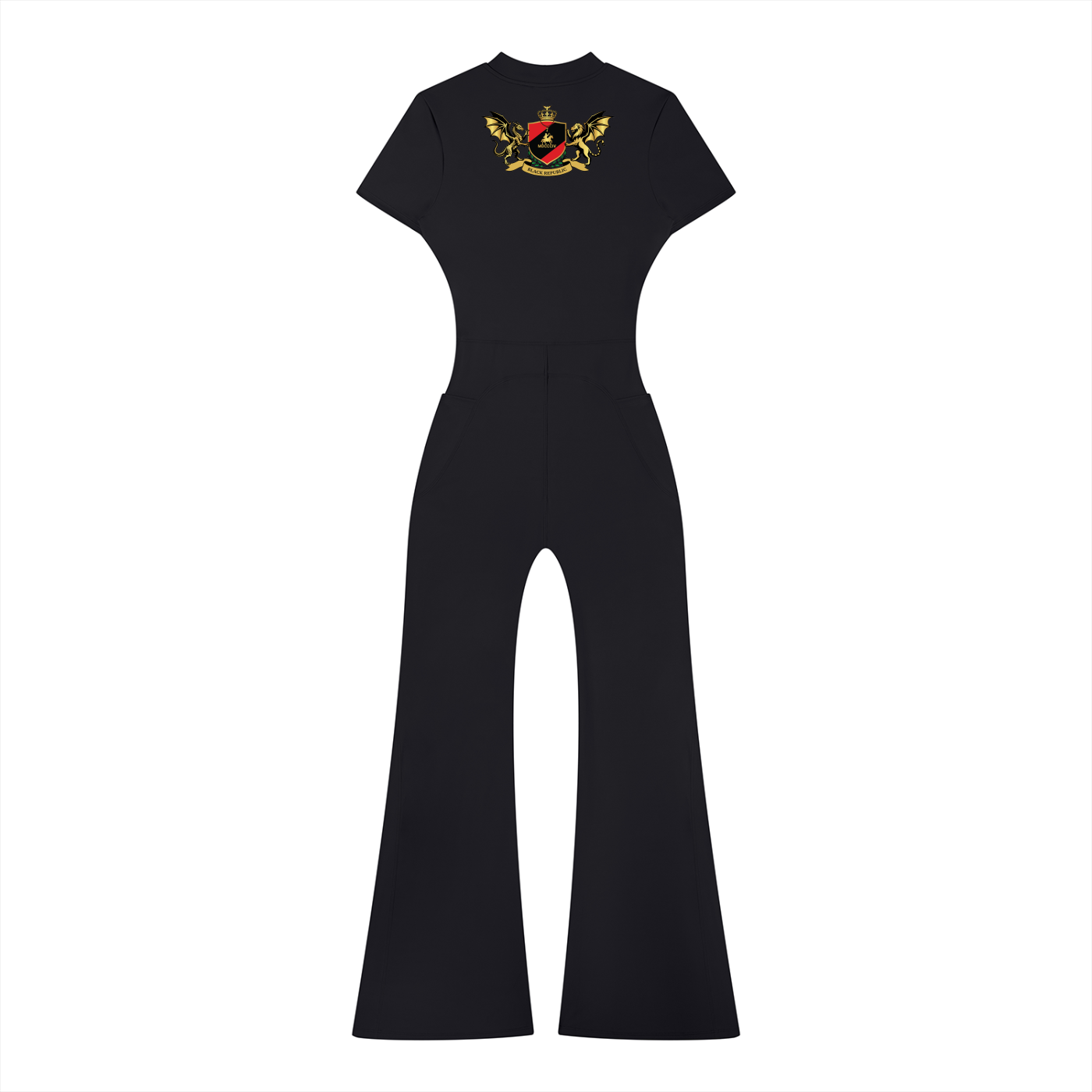 Women’s Tight Flared Leg Quarter-Zip Jumpsuit