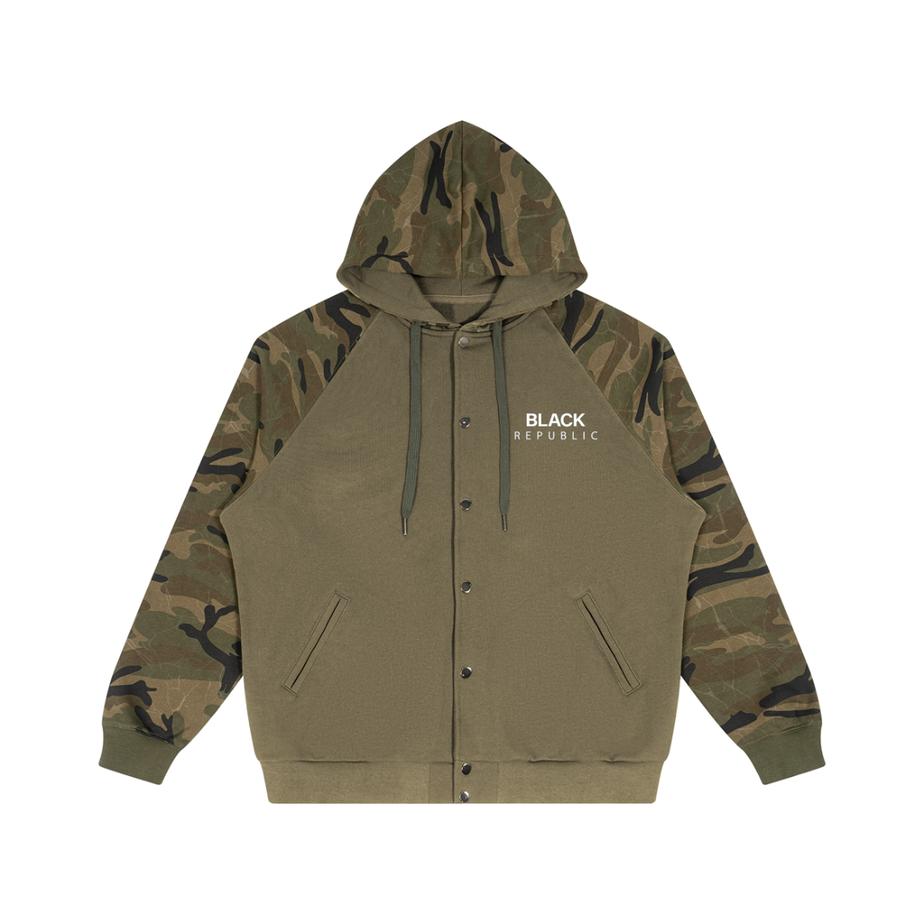 Camo-Splice Raglan Zip Hoodie