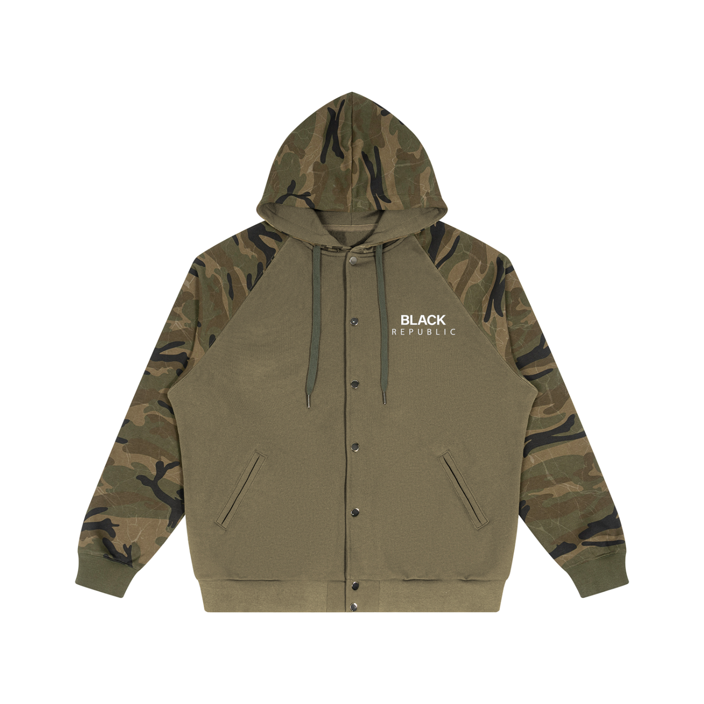 Camo-Splice Raglan Zip Hoodie