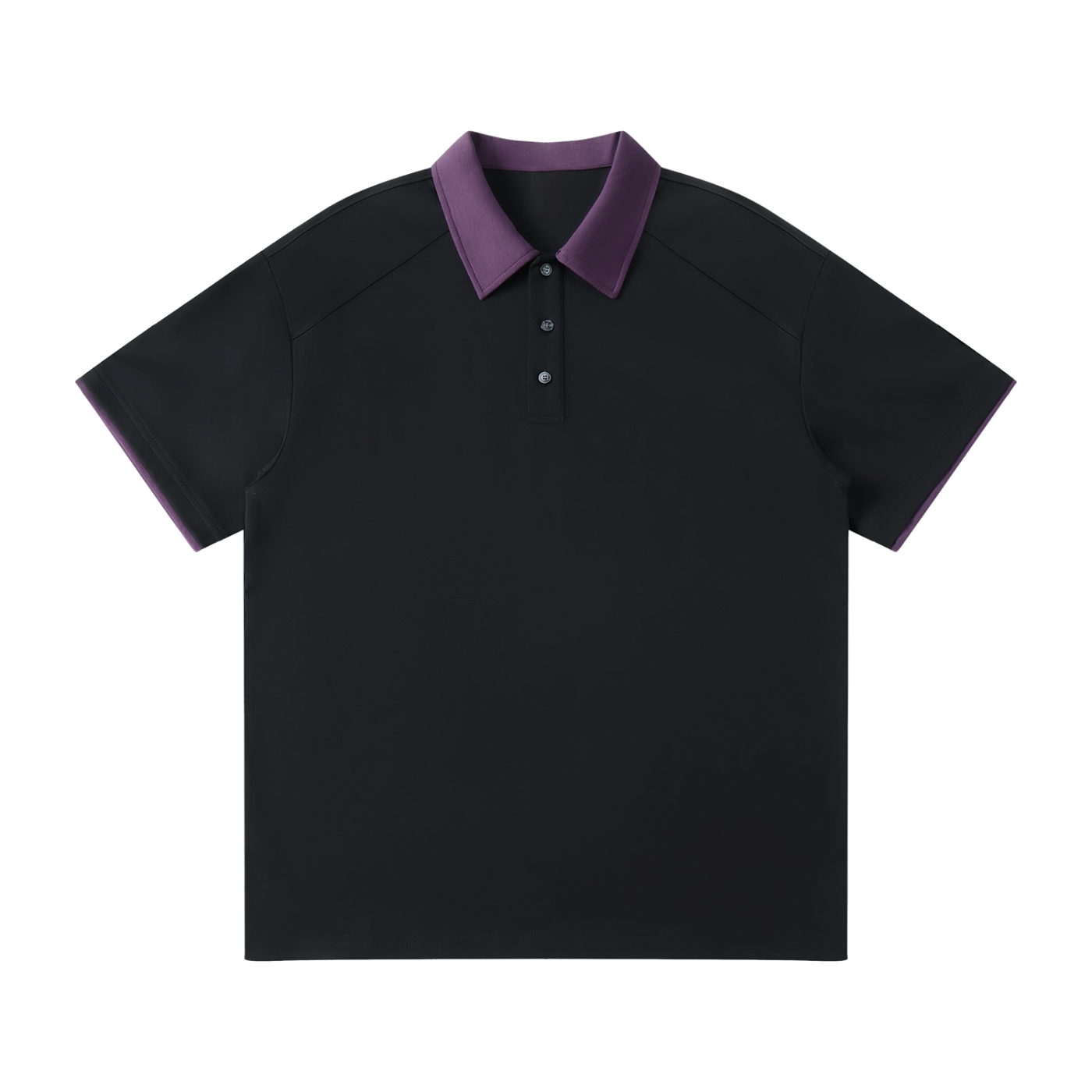 Contrast Collar Raglan Polo Shirt Tee