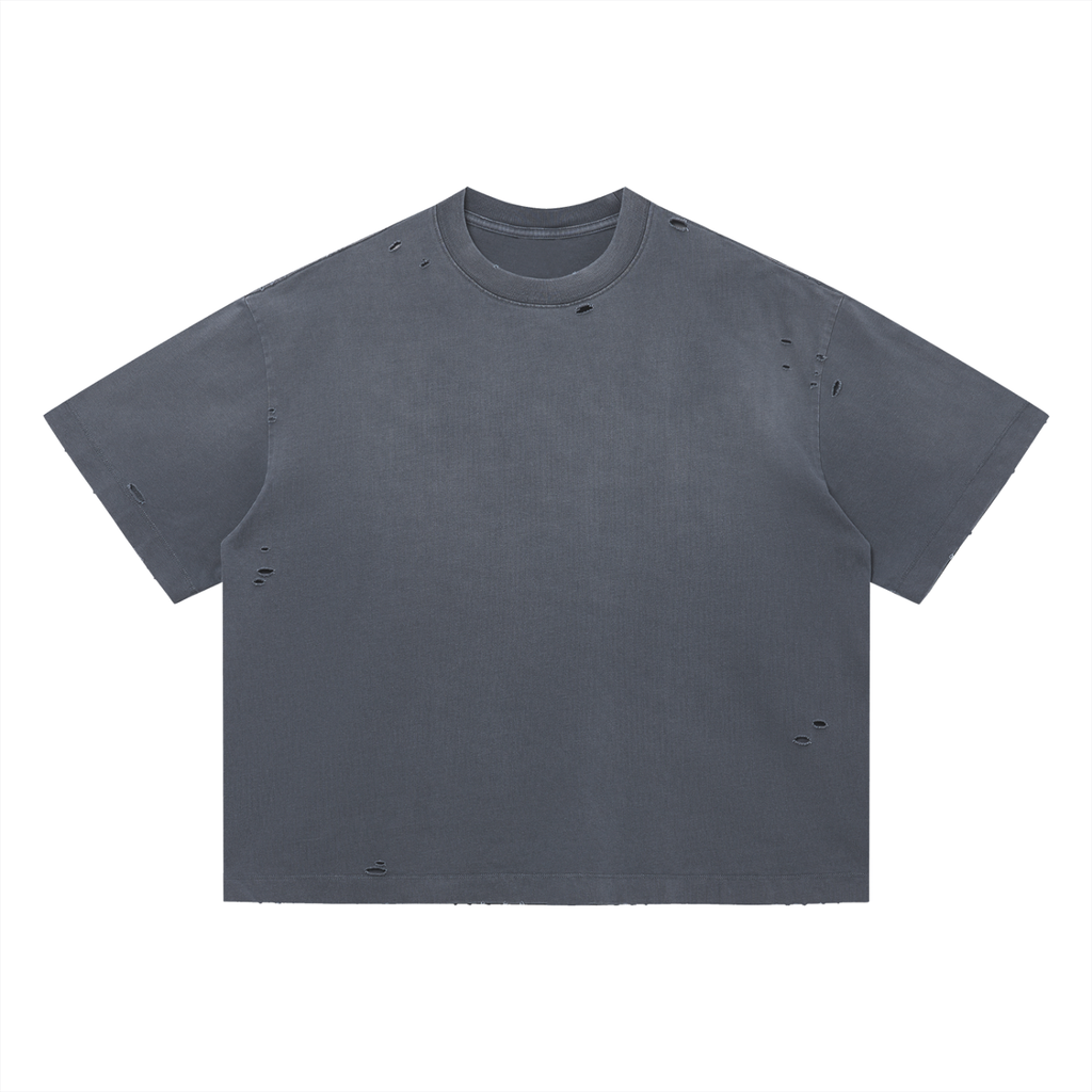 Vintage Washed Distressed Boxy Oversized Tee