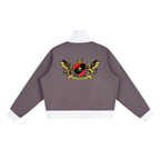 1804 Stripe Fleece Cropped Track Jacket