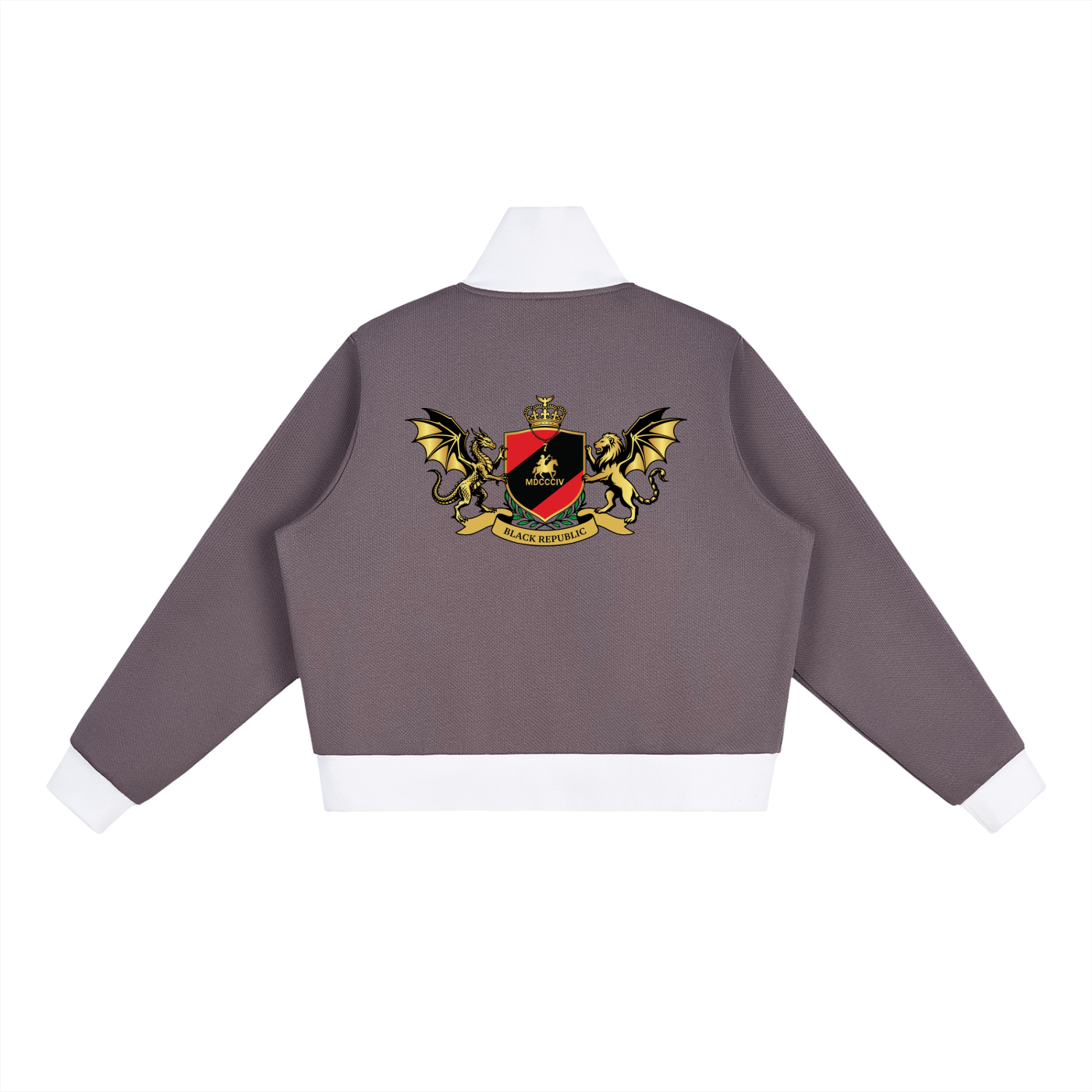1804 Stripe Fleece Cropped Track Jacket