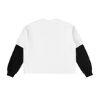 Layered Contrast Sleeve Cotton Tee
