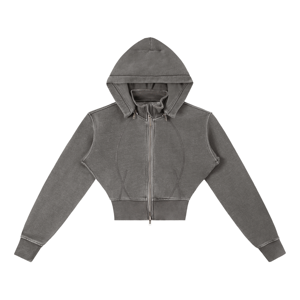 1804 Vintage Washed Cropped Fleece Hoodie