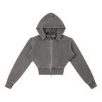 1804 Vintage Washed Cropped Fleece Hoodie
