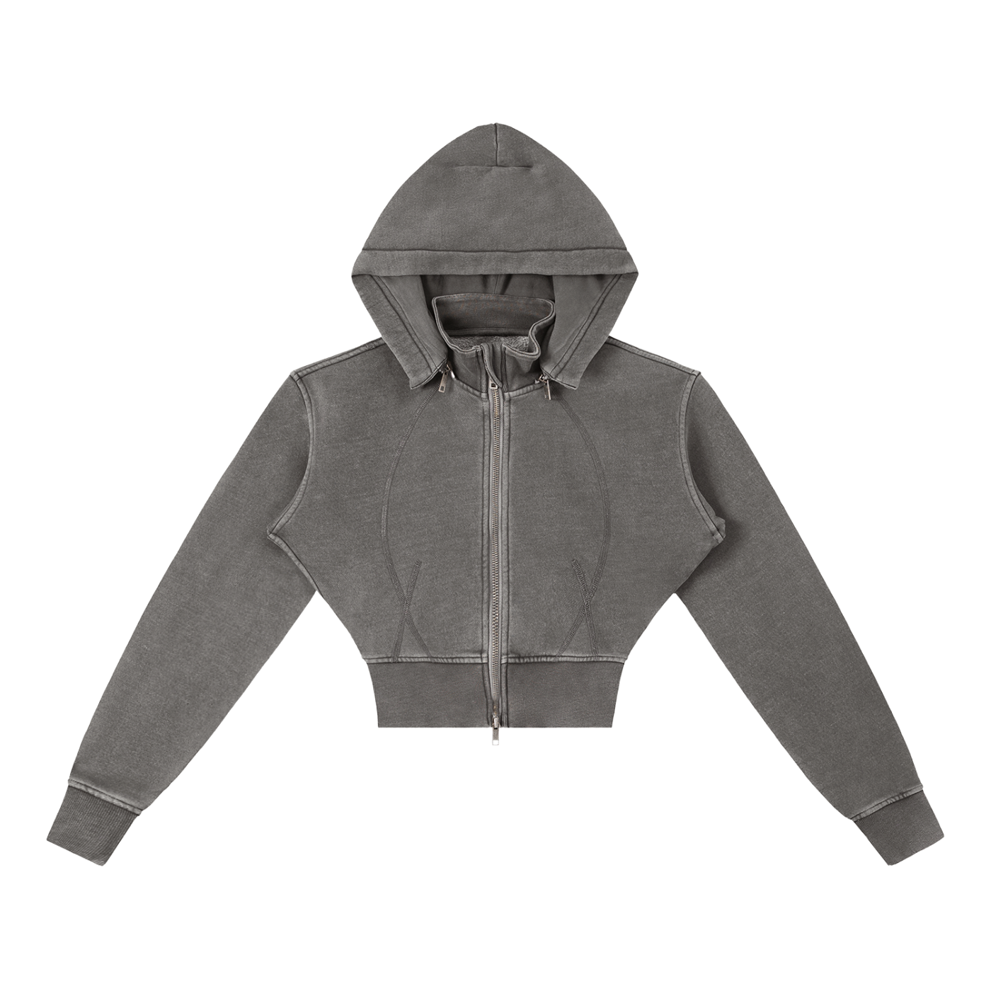 1804 Vintage Washed Cropped Fleece Hoodie