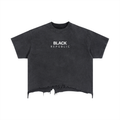 Vintage Wash Boxy Distressed Hem Tee