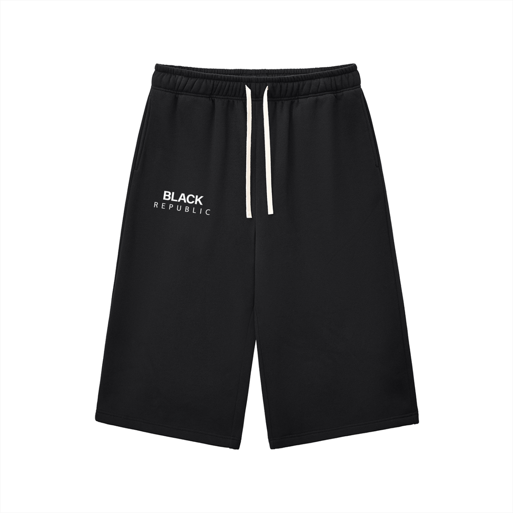 Drawstring Three-quarter Sweatpants