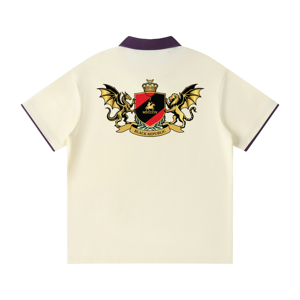 Contrast Collar Raglan Polo Shirt Tee