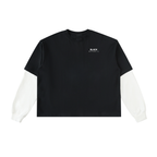 Layered Contrast Sleeve Cotton Tee